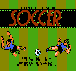 Ultimate League Soccer title screen for NES
